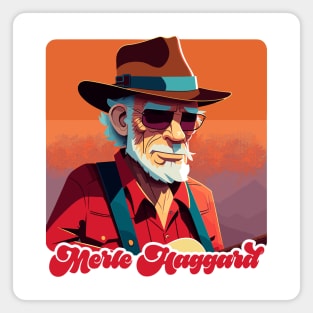 Merle Haggard / Retro Country Music Fan Design Magnet